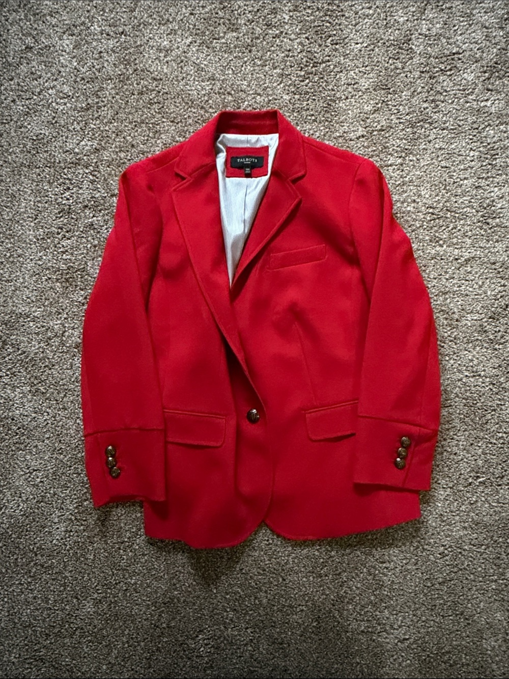 Talbots bright red blazer size 14w